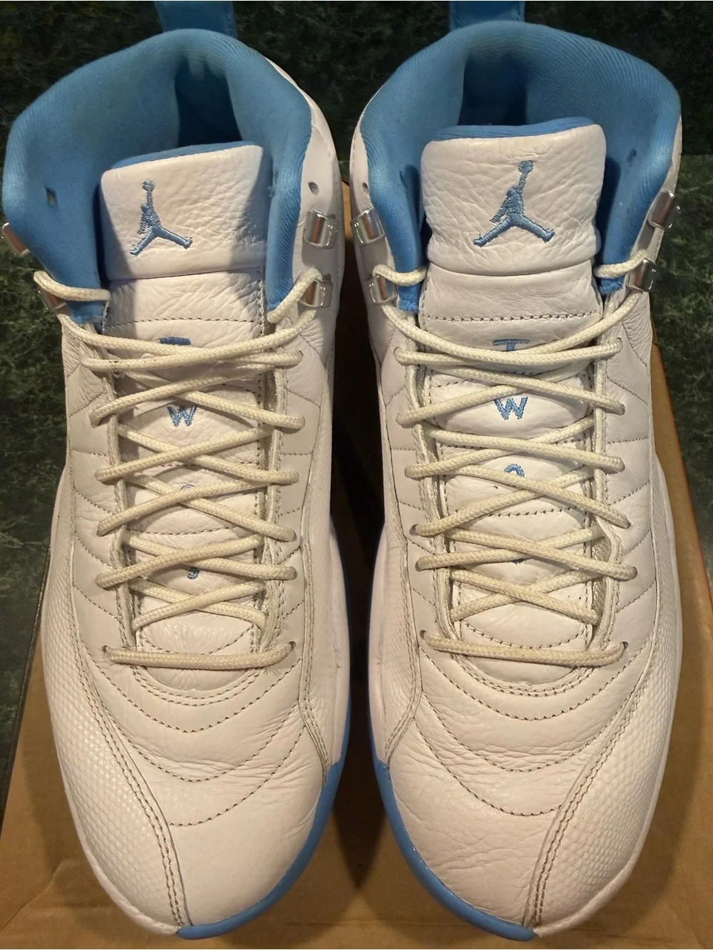 Jordan 12 Retro Melo - White and Light Blue Retro Basketball Shoes